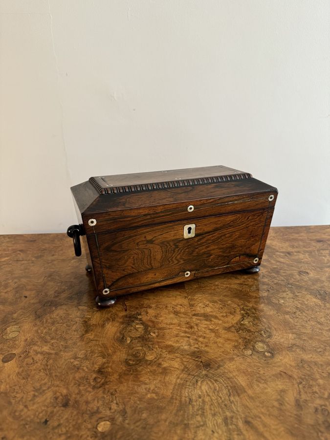 Quality antique Regency rosewood tea caddy