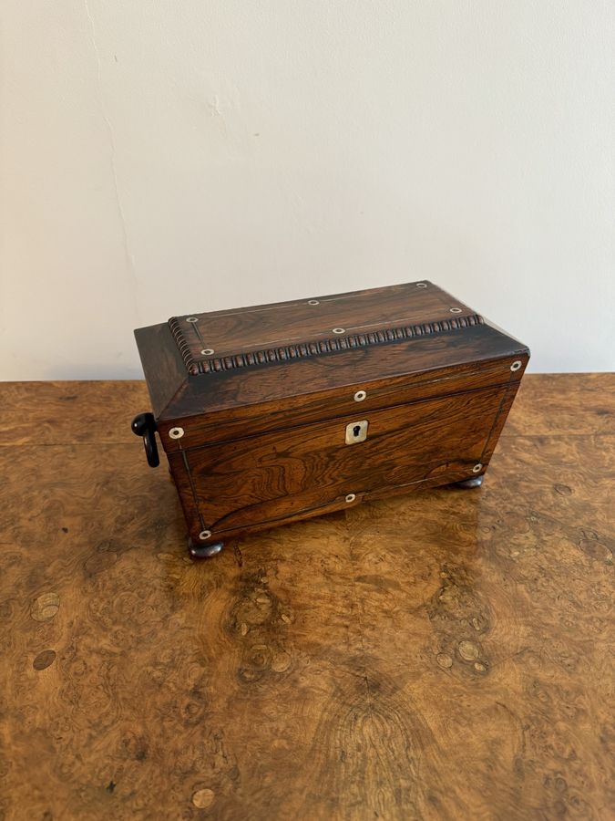 Antique Quality antique Regency rosewood tea caddy