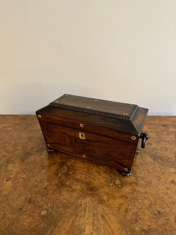 Antique Quality antique Regency rosewood tea caddy