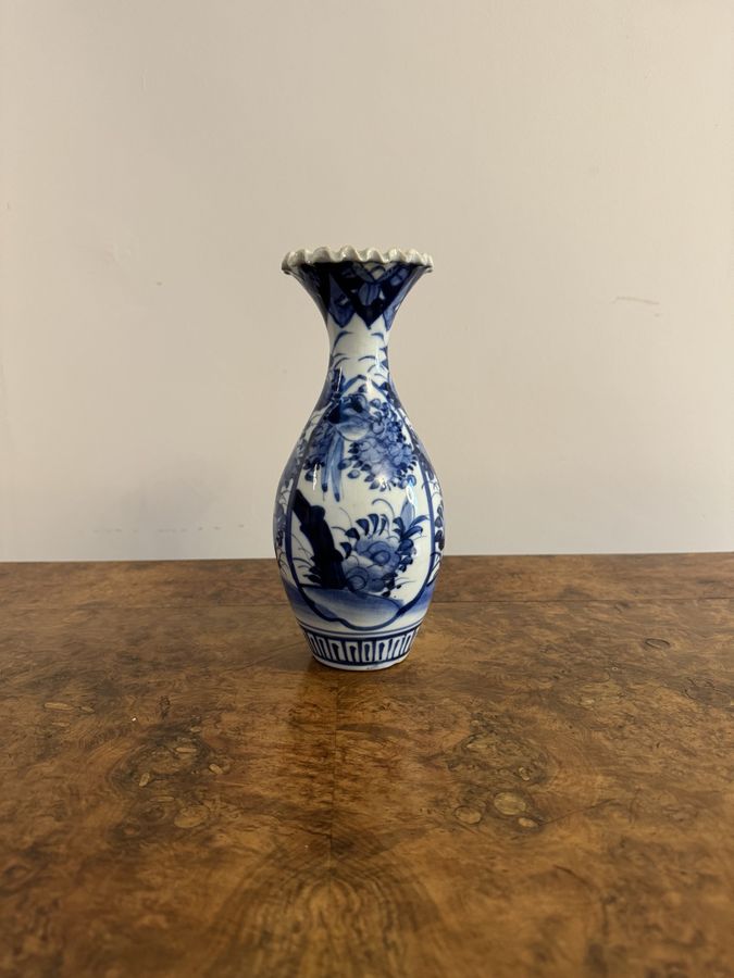 Charming quality antique Japanese imari blue and white baluster vase