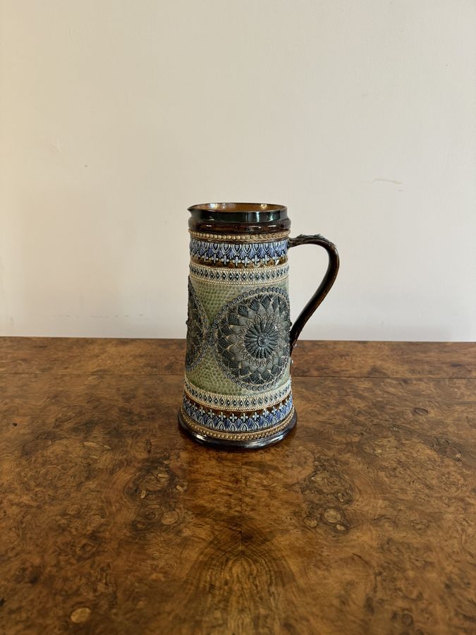 Antique Outstanding quality large antique Victorian Doulton Lambeth jug 