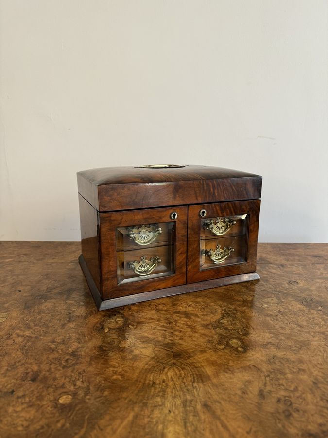 Antique Fantastic quality antique Victorian burr walnut jewellery box 