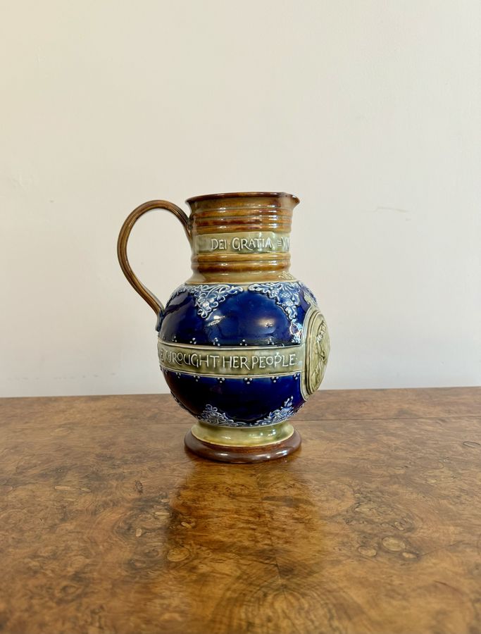 Antique Quality antique Doulton Lambeth Queen Victoria jubilee jug 