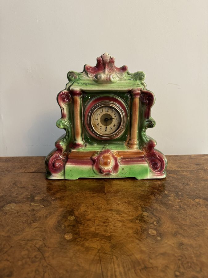 Antique Staffordshire mantle clock