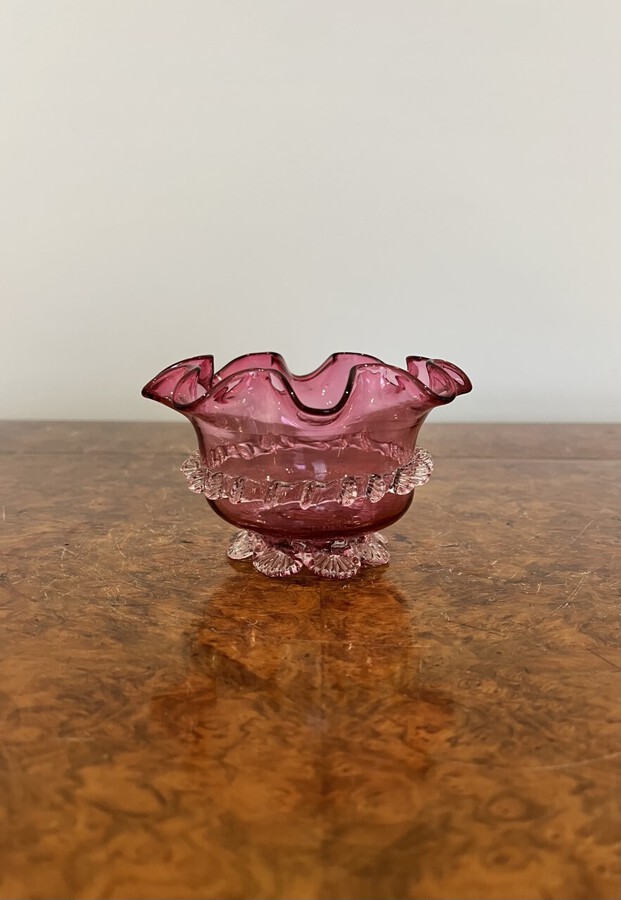 Antique Antique Victorian Quality Cranberry Glass Bowl ANTIQUES CO UK