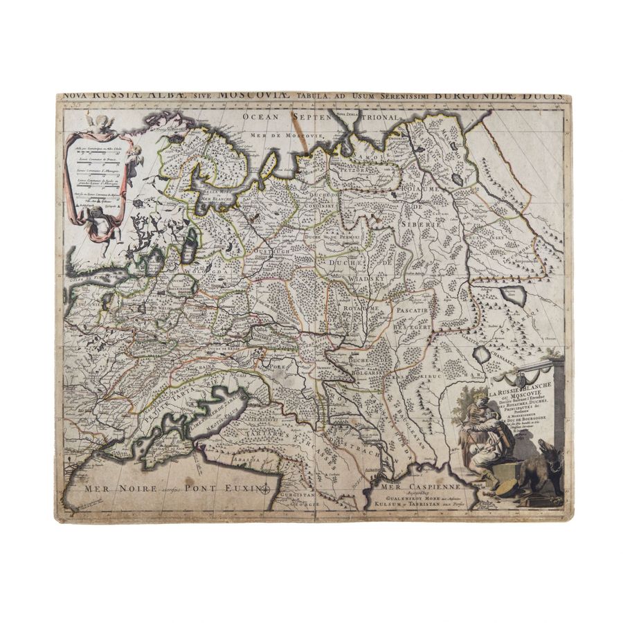 Antique Map of Russia at the end of the 17th century.
