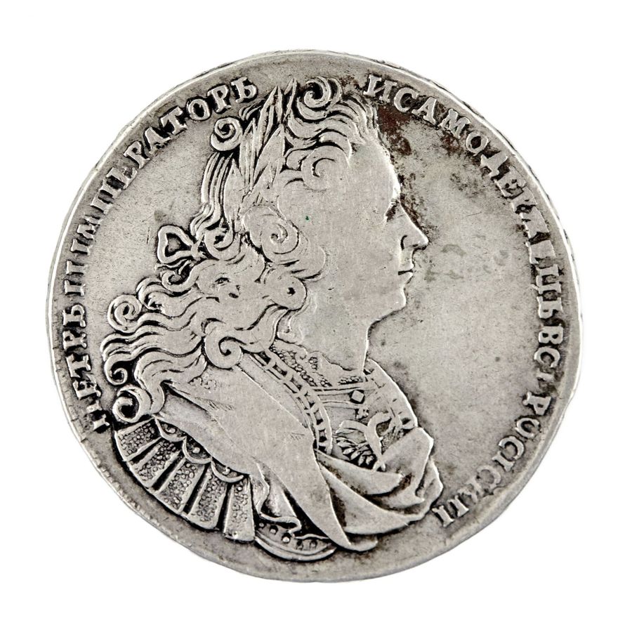 Antique Silver ruble of Peter II, 1728.
