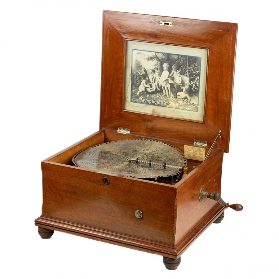 Antique Disc music box Symphonion. Germany. End of the 19th century.
