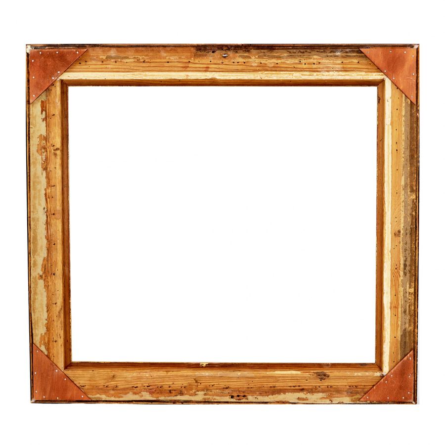 Antique Paired frames of polished wood with bronze decoration of acanthus and cord. 20th century.