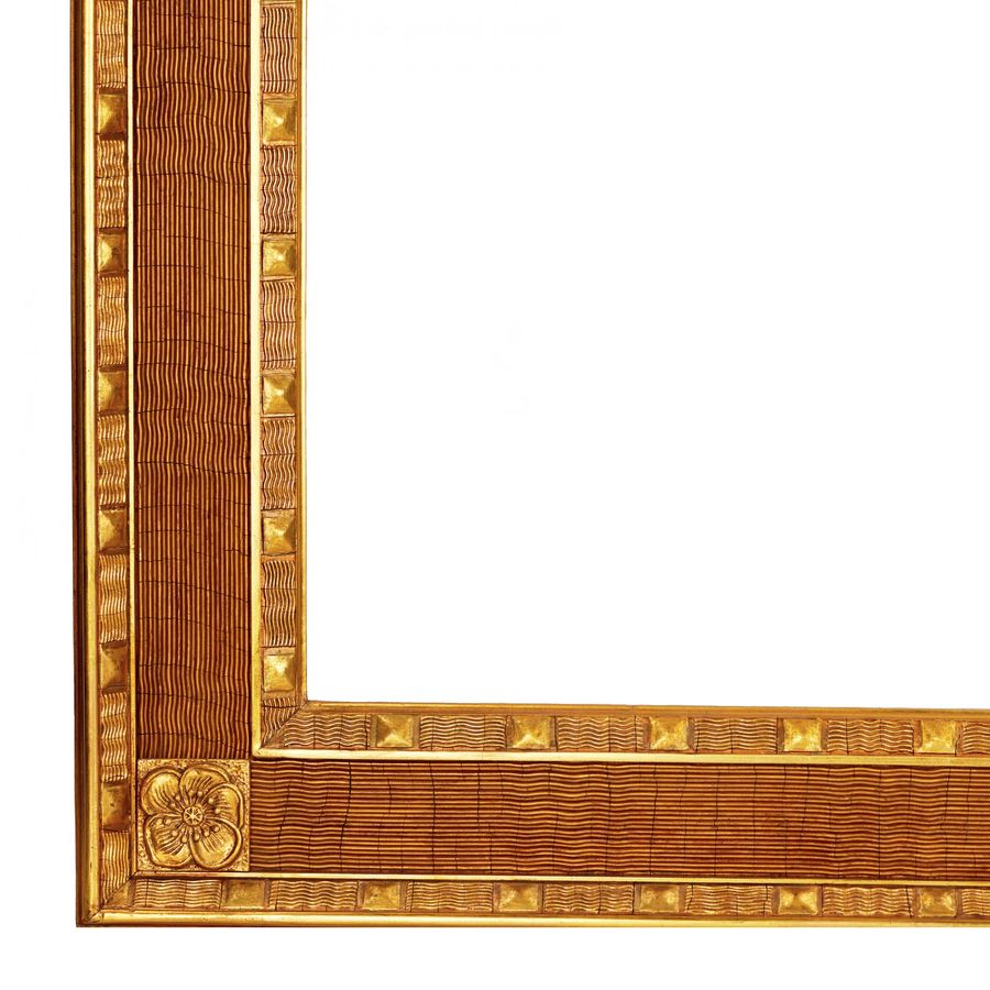 Antique Gilded, wooden frame in the style of a directory. Early 20th century.