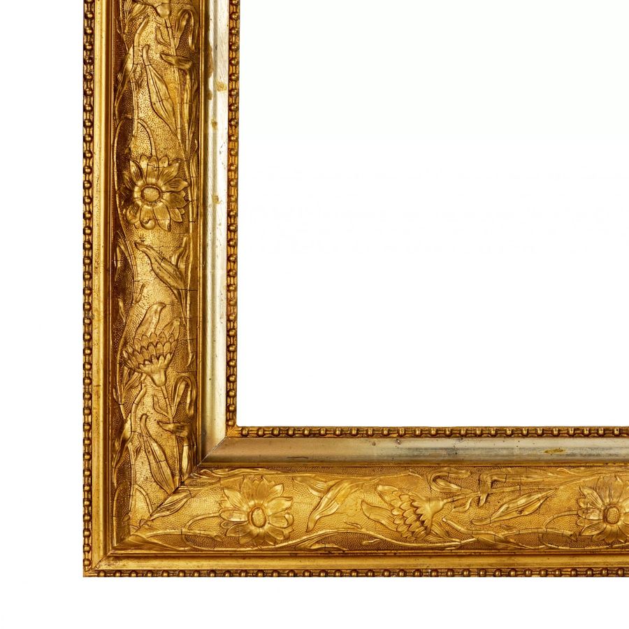 Antique Art Nouveau gilded frame. The turn of the 19th-20th centuries.