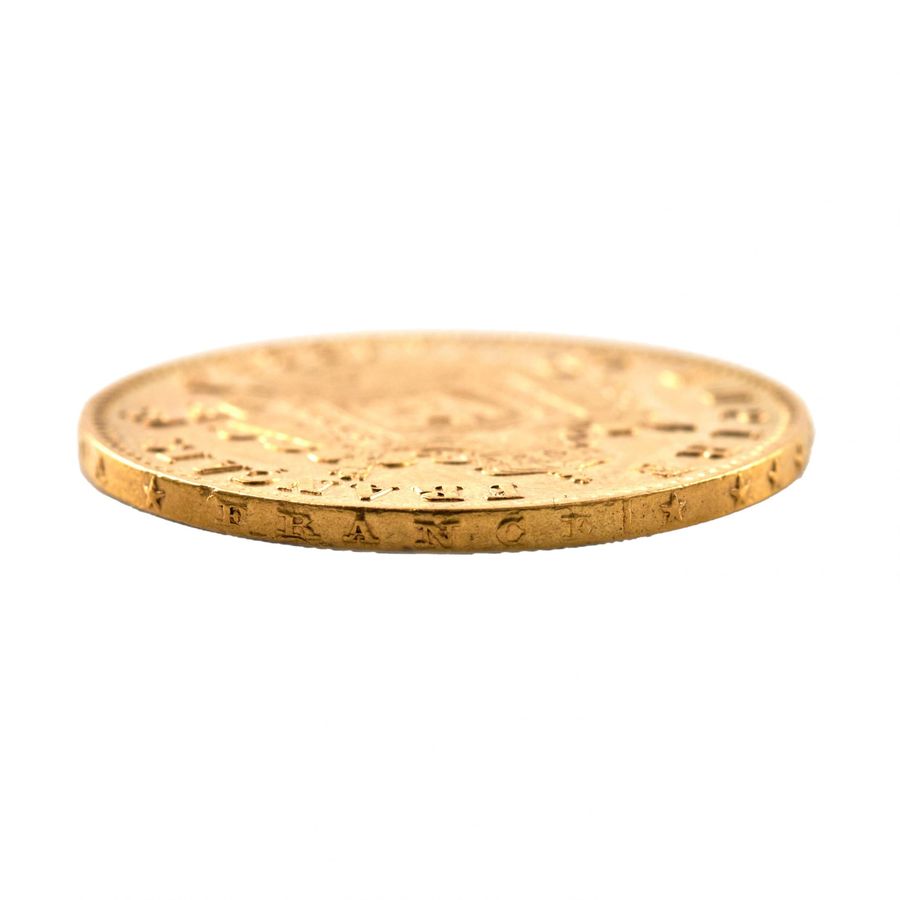 Antique Gold coin, France, 20 francs 1896