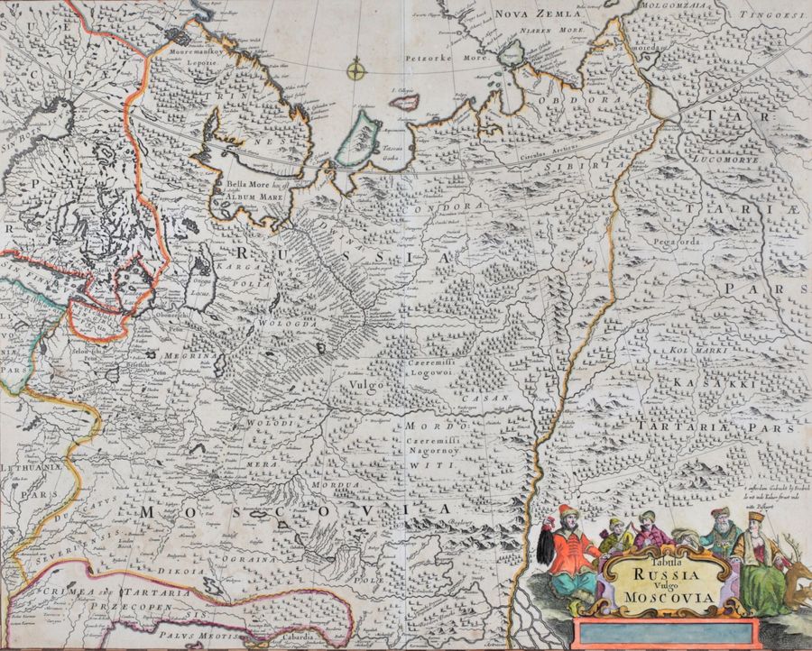 Antique Frederick DeWitt Map of Russia. 1680 g.