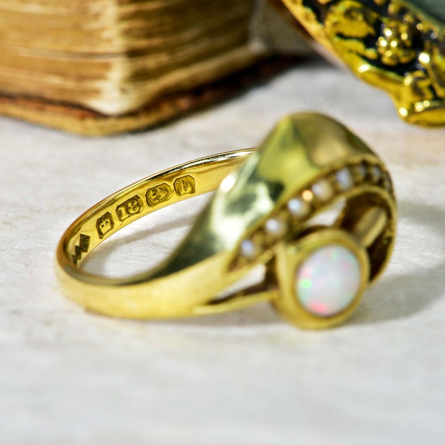 Antique The Antique 1901 Opal and Pearl Abstract Ring