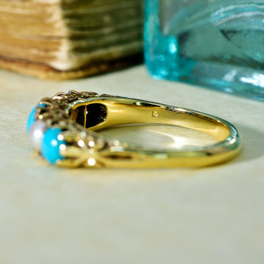 Antique The Vintage Pearl and Diamond Aqua Ring