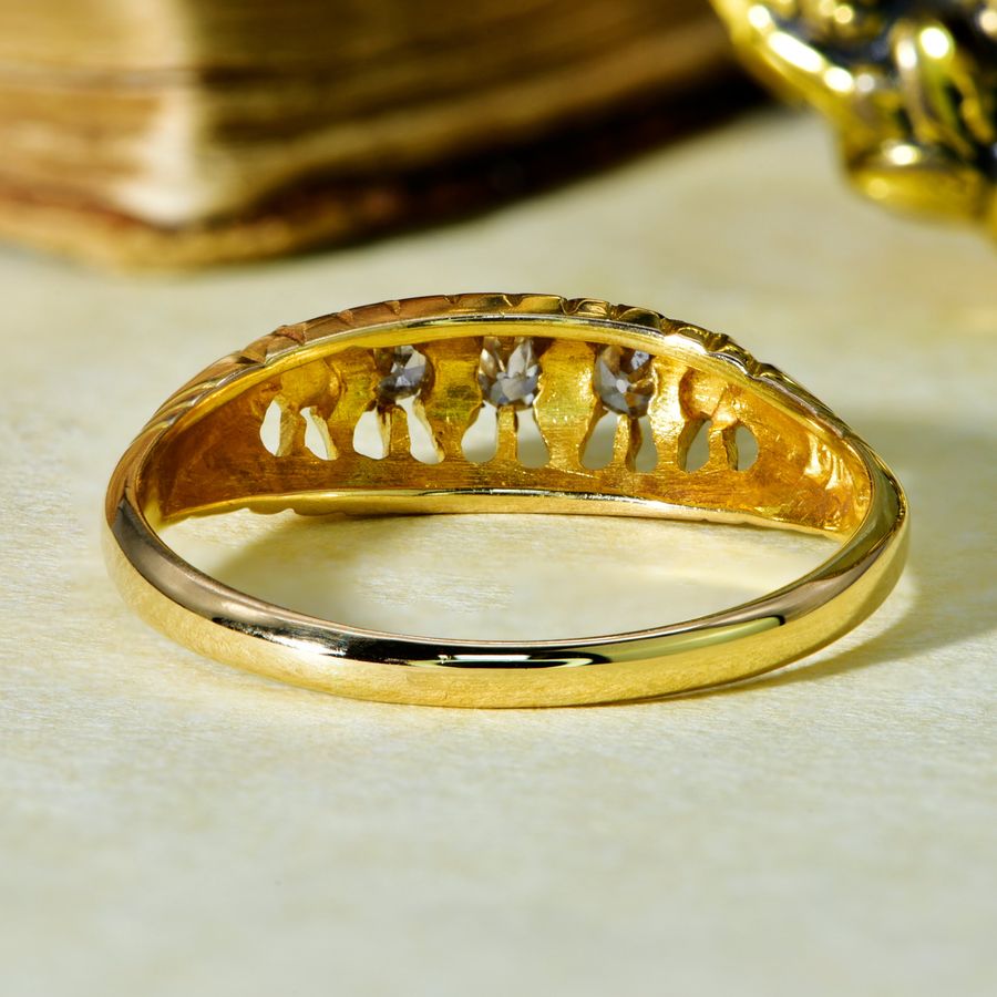 Antique The Antique 1913 Old Cut Three Diamond Ring