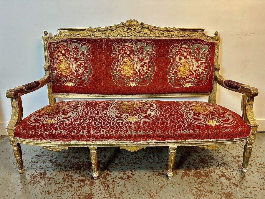 Antique A Rare & Beautiful 130 Year Old Antique French Gilt Framed Salon Suite. c 1890