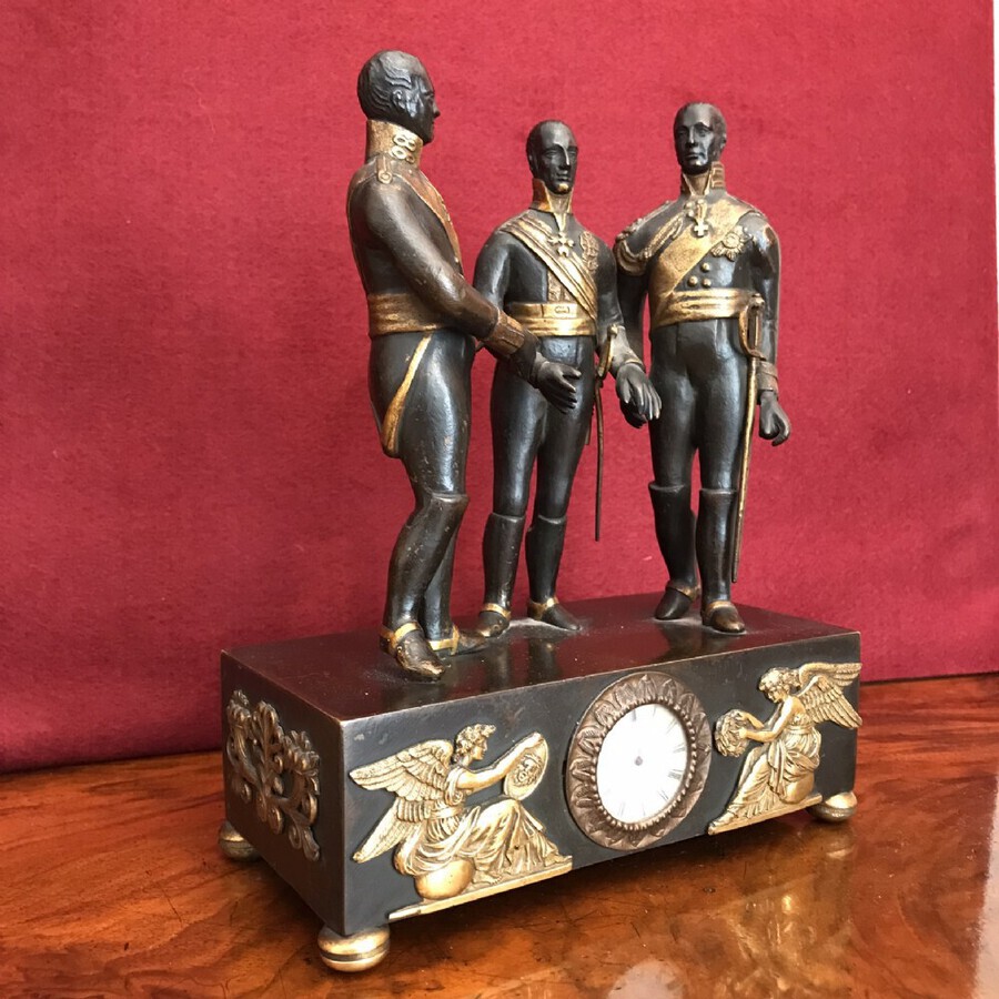 Sacred Alliance 1815 A Most Unusual And Rare Bronze Timepiece.