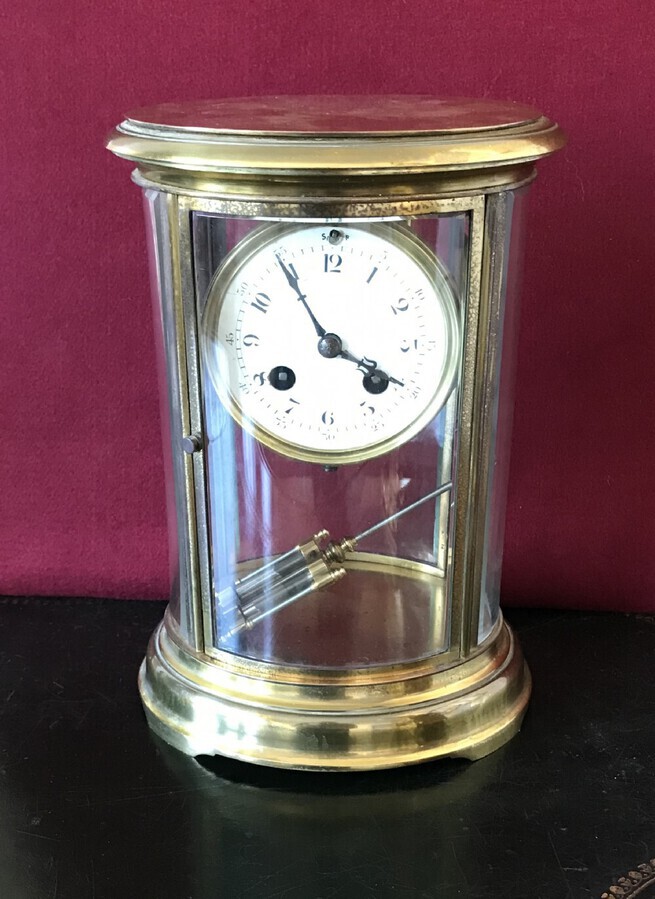 Antique Four Glass French Mantel Clock Circa 1890