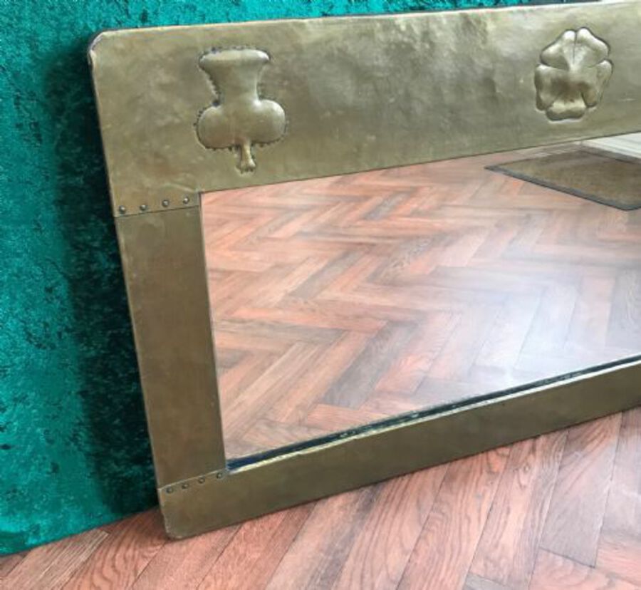 Antique Good And Large Arts And Crafts Mirror