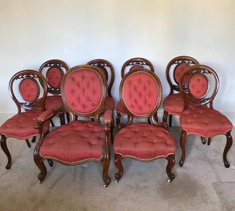Victorian 8 Piece Suite, Button Back, Circa 1875
