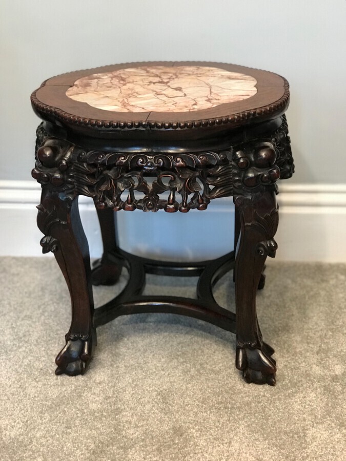 Chinese Padouk Jardiniere Planter Stand Circa 1890