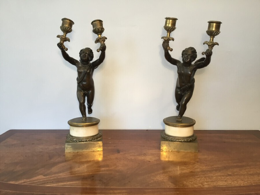 Good Pair Of French Bronze Candelabra. Lights, Circa 1860
