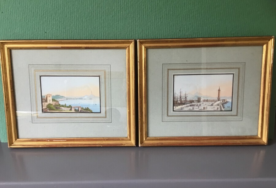 Superb Condition Pair Of 19ct Neapolitan Views