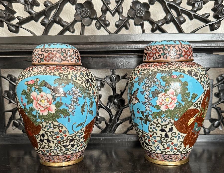 Cloisonné vases, circa 1900