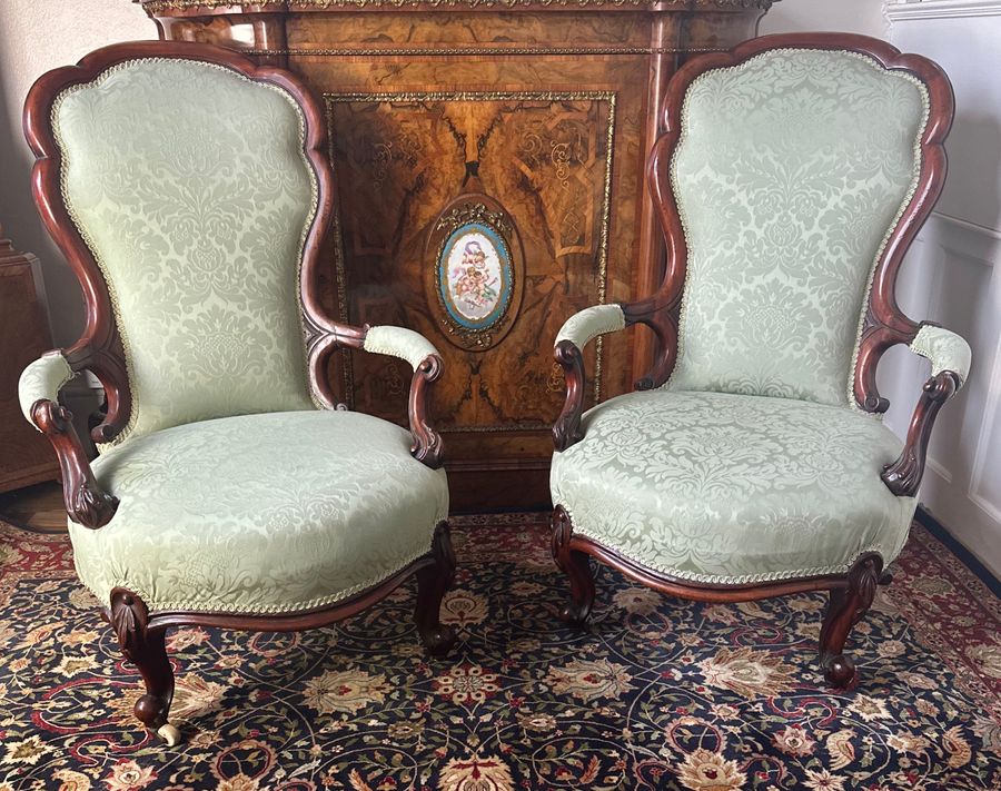 Pair of Victorian armchairs, circa 1875