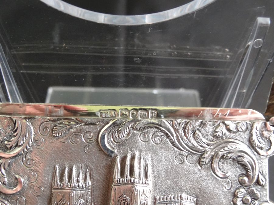 Antique Antique Victorian Silver Castle-Top Card Case, Birmingham, Taylor & Perry, Circa 1845