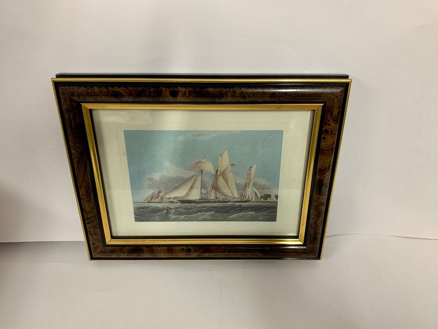 Antique Six Coloured Modern Reproduction Prints, Steam-Assisted Clipper Ships, Circa 1993