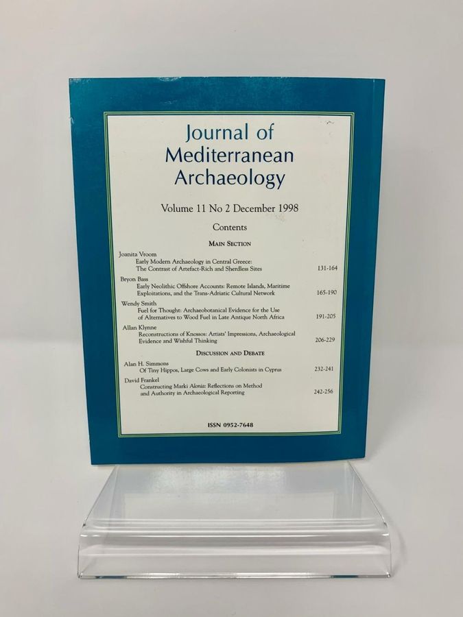 Antique Journal Of Mediterranean Archaeology, Volume 11, Number 2, December 1998, 0952-7648
