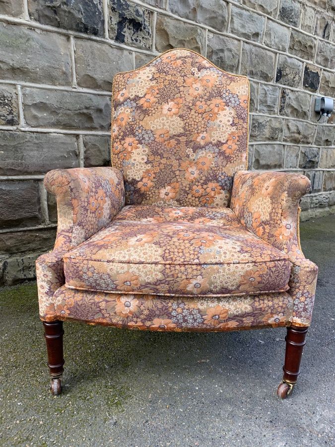 Antique Antique English Upholstered Country House Armchair
