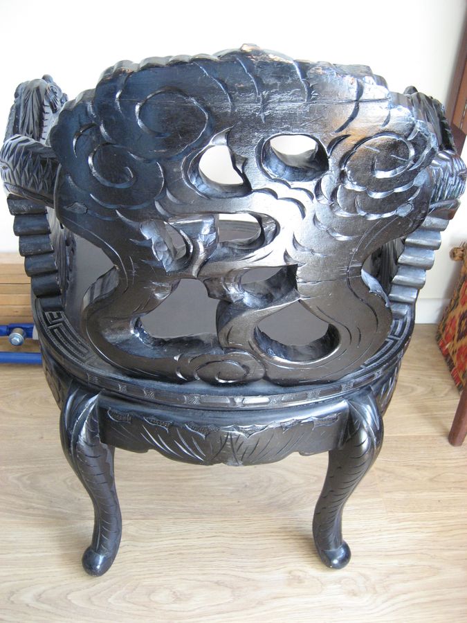 Antique ANTIQUE Chinese Emperor Dragons Throne Chair c1865 - Original / Excellent Condition