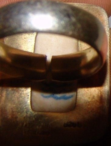 Antique A.Dragsted Royal Copenhagen Jais Nielsen Gilded Sterling Silver ring
