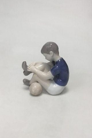 Antique Bing & Grondahl Figurine of Boy with soccer ball no 2374