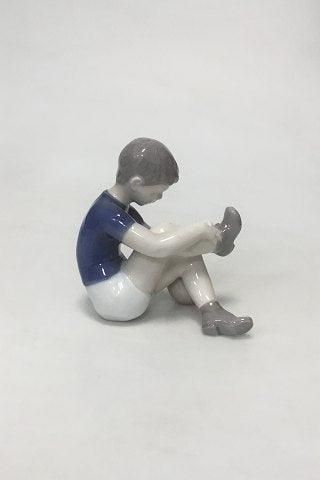 Antique Bing & Grondahl Figurine of Boy with soccer ball no 2374