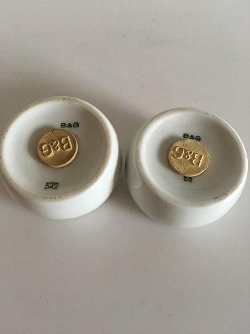 Antique Bing & Grondahl White Henning Koppel Salt and Pepper shakers No 532 and No 542
