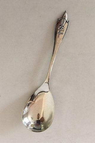 Antique Georg Jensen Akkeleje Sterling Silver Large Serving Spoon No 115