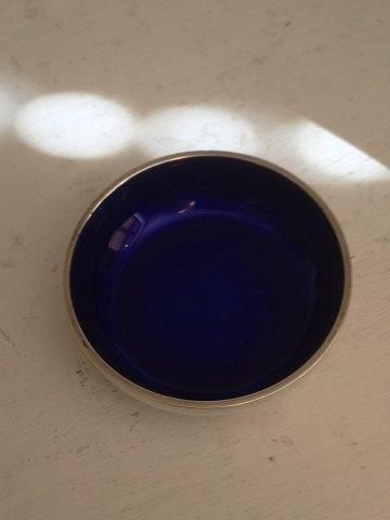 Antique Georg Jensen Bernadotte Sterling Silver salt dish with blue Enamel No 902B