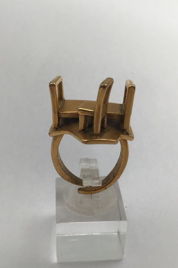 Antique Georg Jensen Gold Plated Brass Bed / Chair Ring
