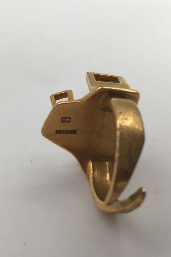 Antique Georg Jensen Gold Plated Brass Bed / Chair Ring
