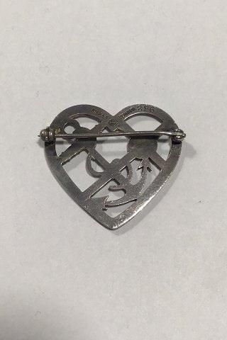 Antique Georg Jensen Sterling Silver Brooch No 296 (Faith, hope and love)