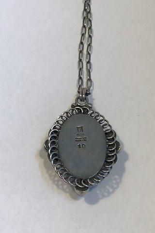 Antique Georg Jensen Sterling Silver Necklace with Pendant No 10
