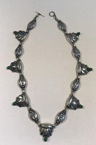 Antique Georg Jensen Sterling Silver Necklace No 3 Malachite