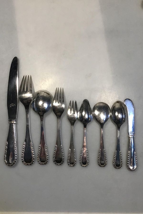Antique Georg Jensen Sterling Silver Viking Cutlery Set (12 pers / 108 pieces)