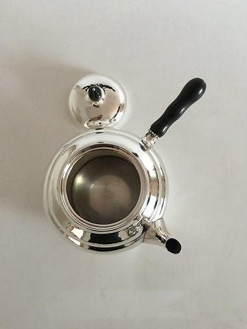 Antique Georg Jensen Sterling Silver Tea Pot with Ebony Handle No 1A