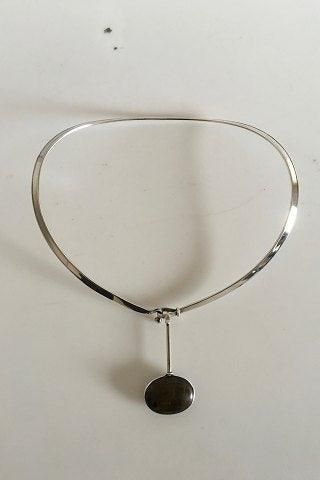 Antique Georg Jensen Sterling Silver Torun Necklace No 168 with Pendant No 129