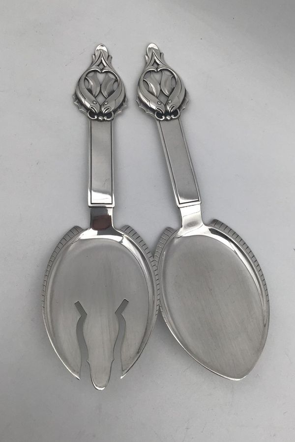 Antique Grann & Laglye Art Deco Silver Fish Serving Cutlery(2)
